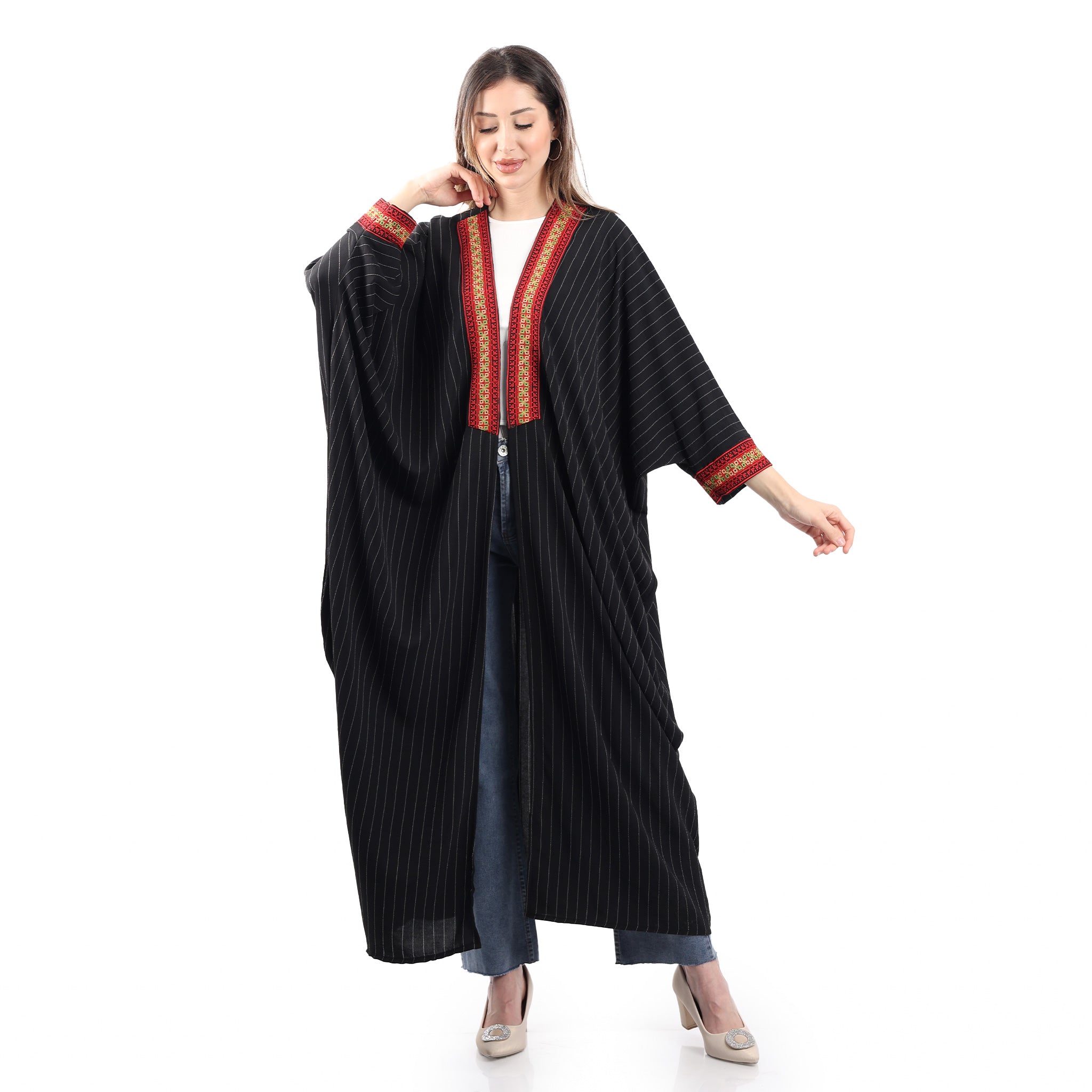 Striped Long Kimono