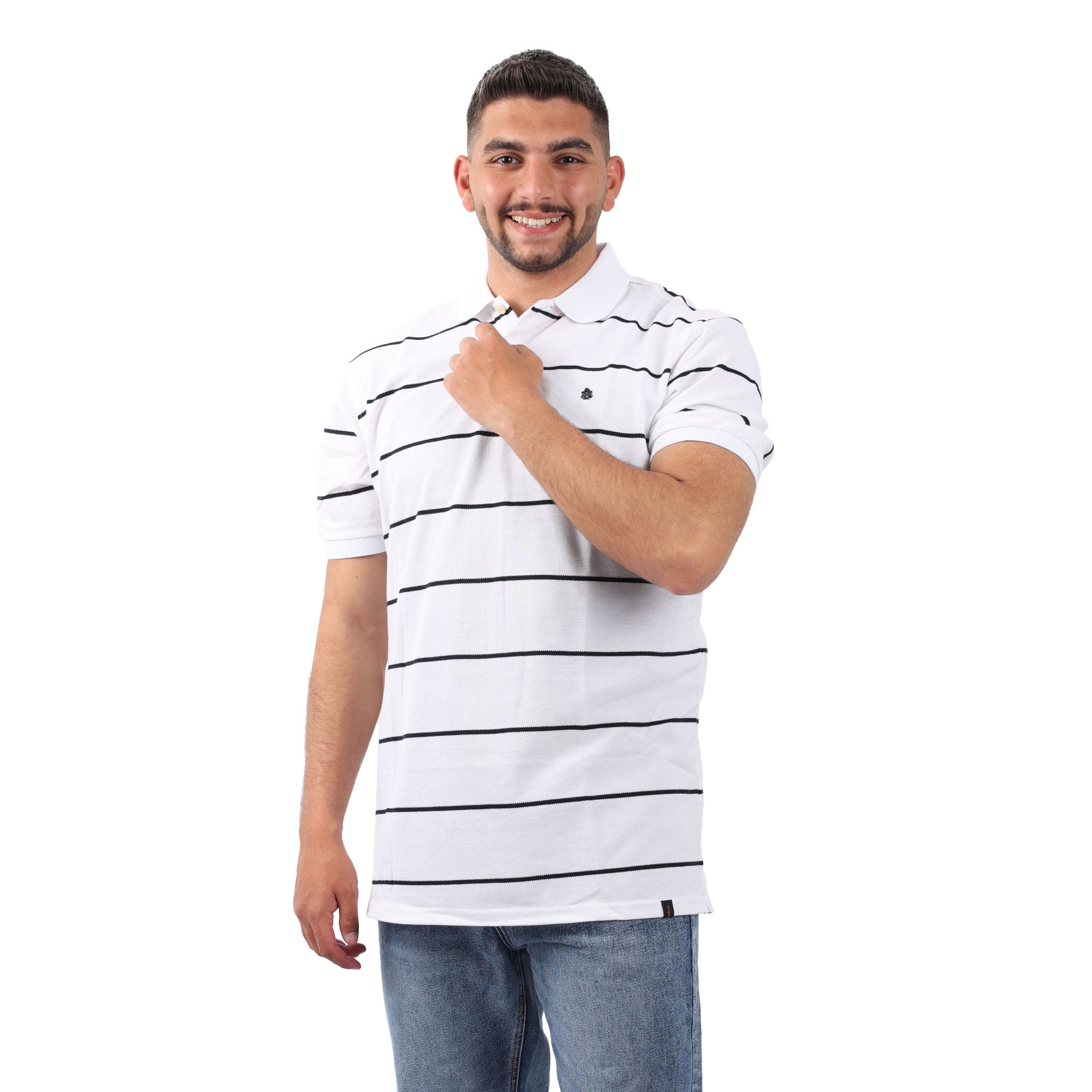 Bigsize Striped Polo Blouse