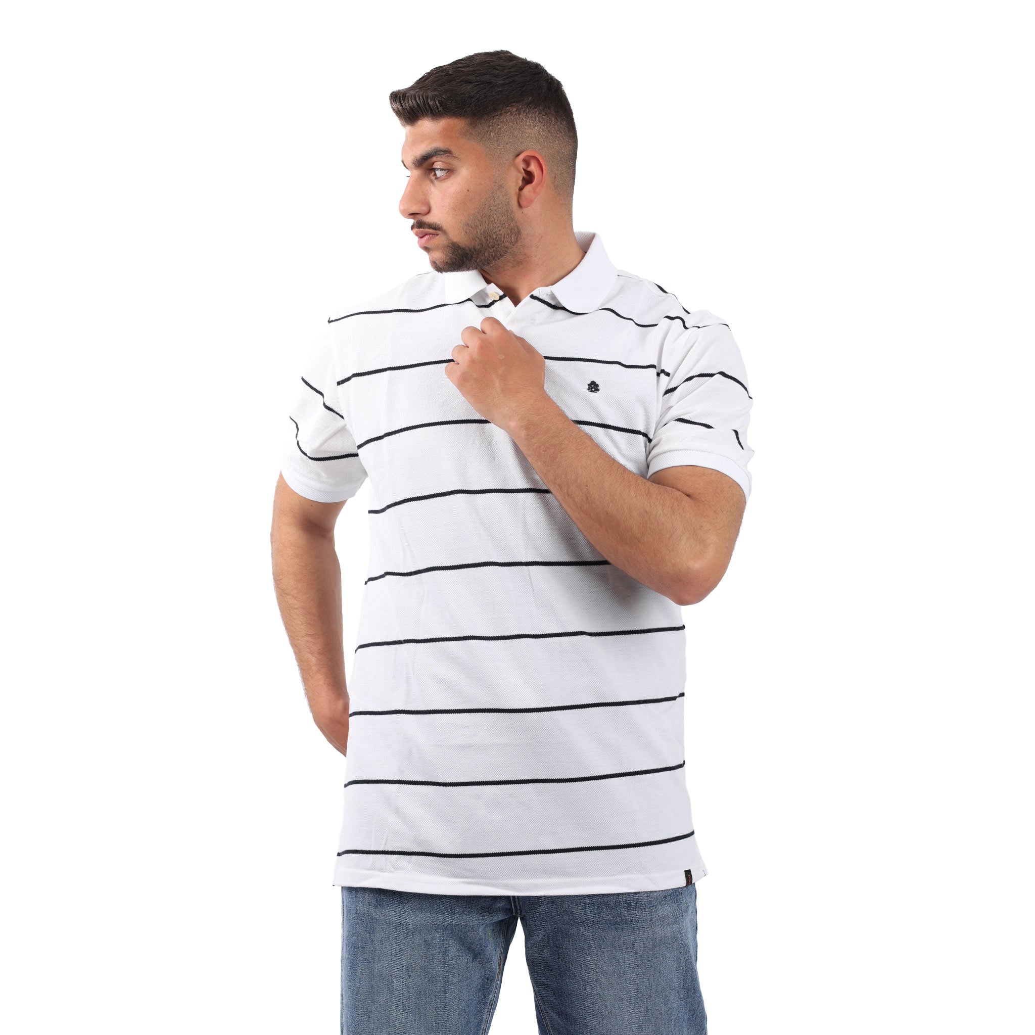 Bigsize Striped Polo Blouse