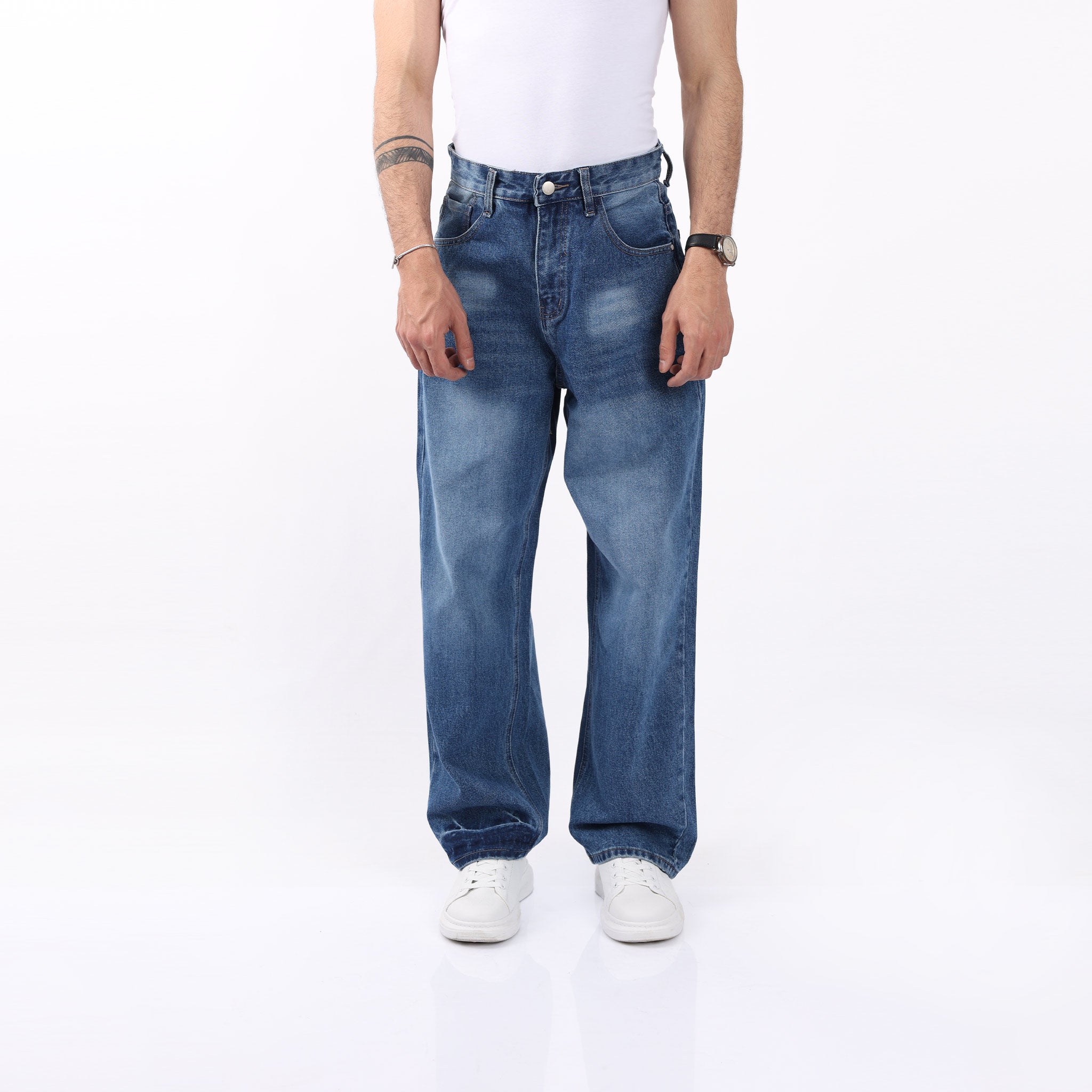 Faded Straight Fit Jeans Pants