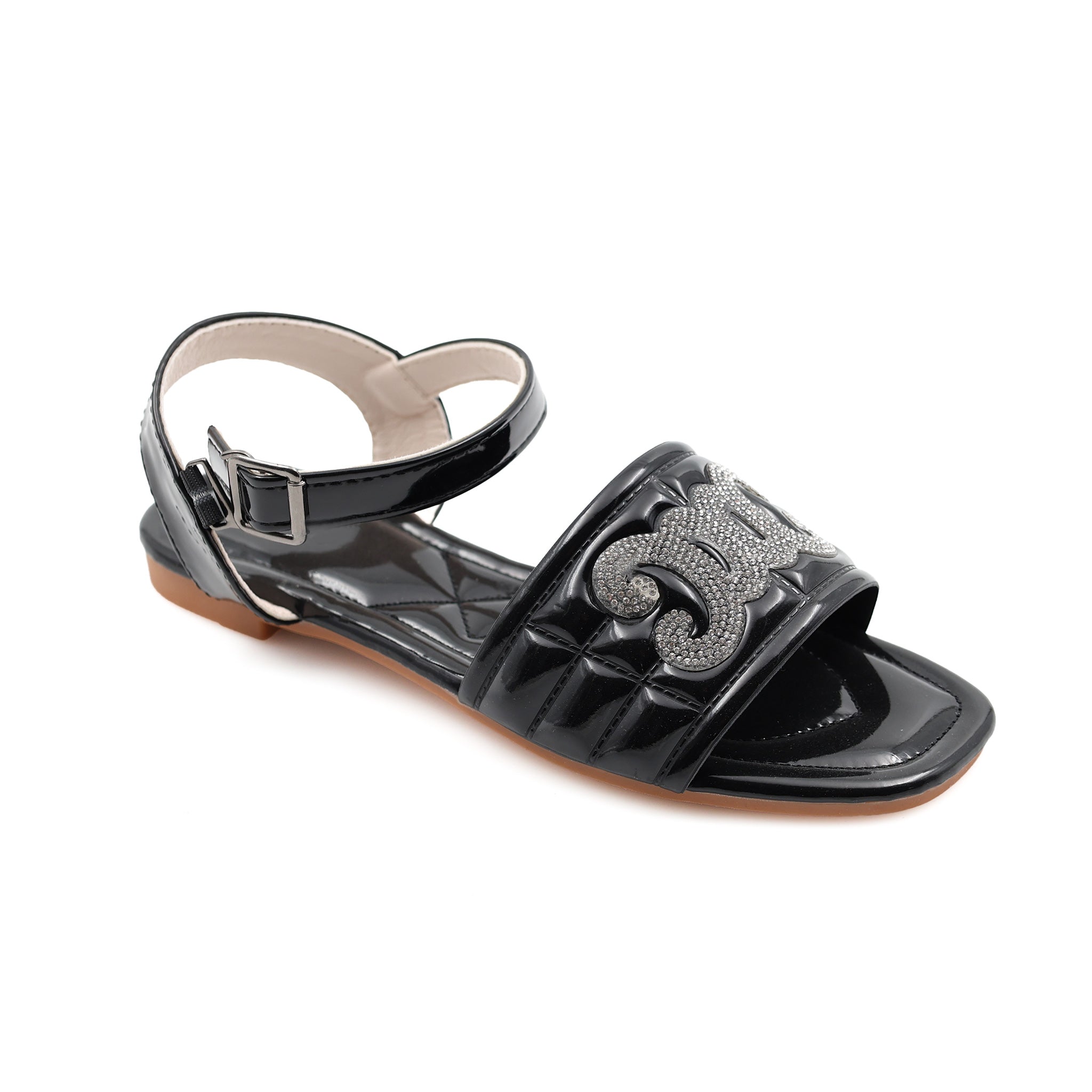 Leather Sandal with Strass