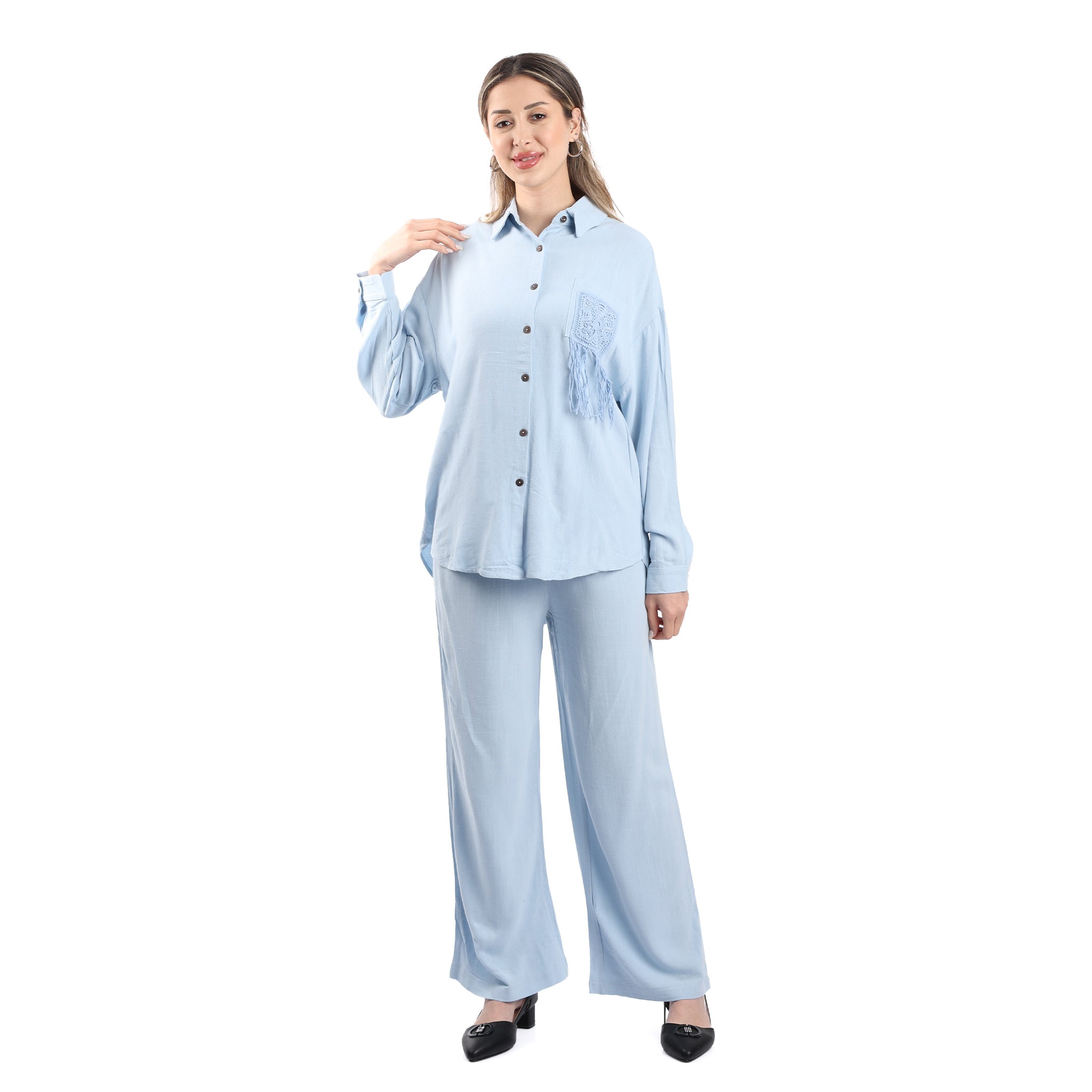 Oversize Linen Suit 2 Pieces Shirt & Pants