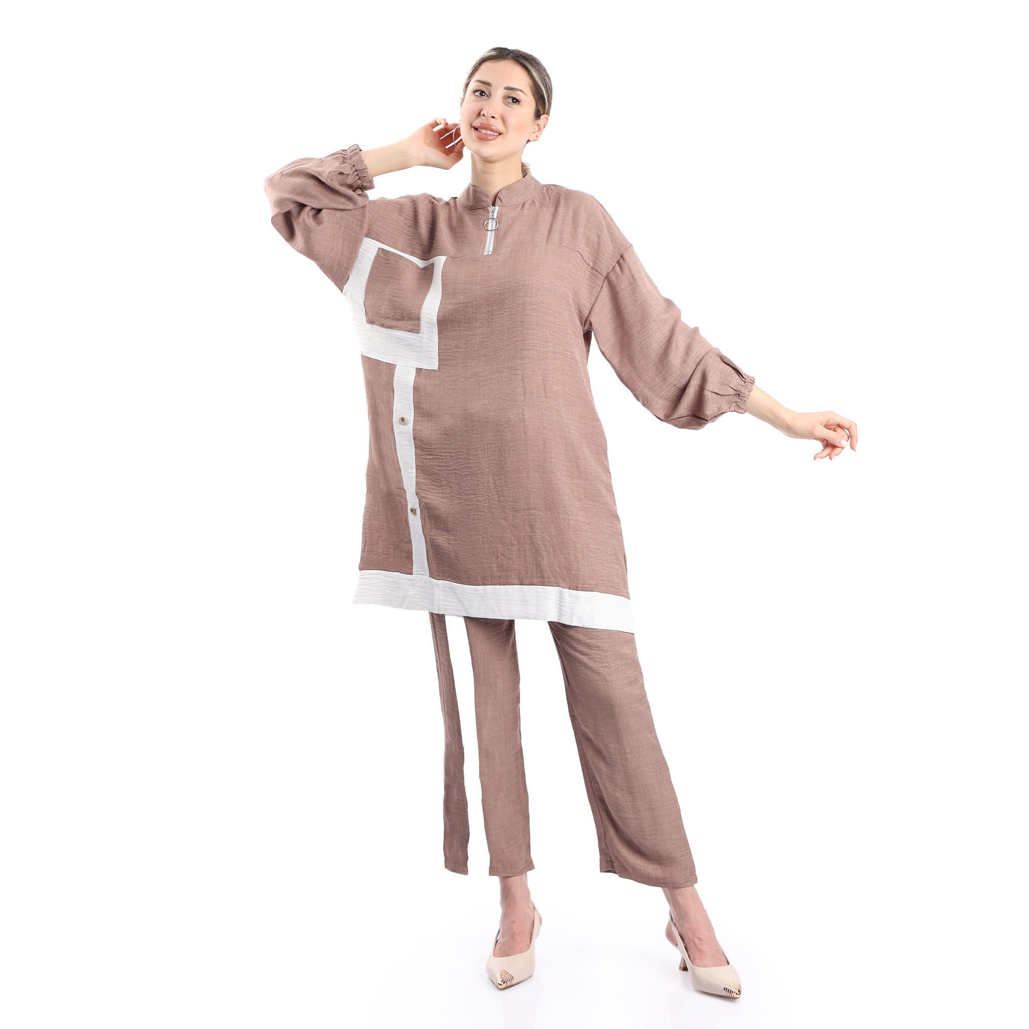 Oversize Linen Suit 2 Pieces Blouse & Pants